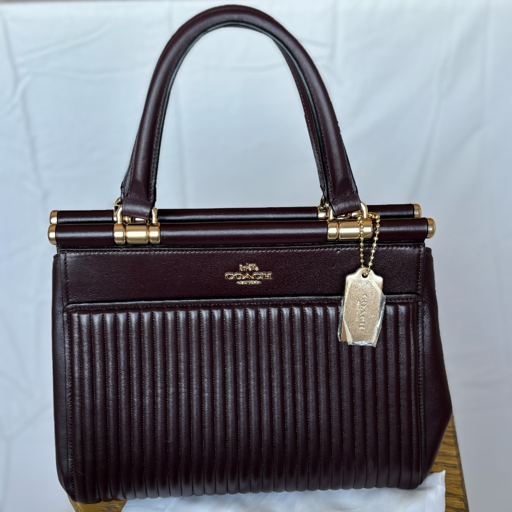NWT - COACH - Burgundy Quilted Leather Grace Bag
